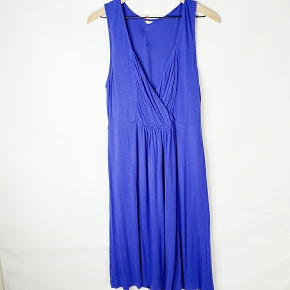 J. Crew Sleeveless Blue Midi Dress Size La…